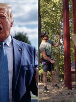 Osmiletá dívka přelezla repliku Trumpovy stěny proti migrantům. Tvrdil, že to nedokáže ani profesionální horolezec