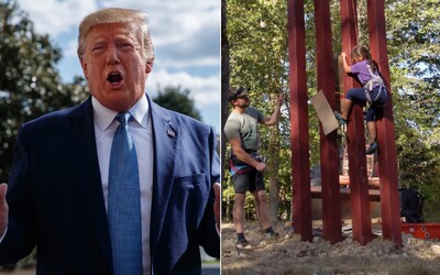 Osmiletá dívka přelezla repliku Trumpovy stěny proti migrantům. Tvrdil, že to nedokáže ani profesionální horolezec