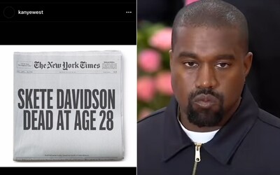 Kanye West si nechutne vystrelil z Peta Davidsona pre rozchod s Kim Kardashian. Zdieľal novinový nápis s jeho úmrtím.