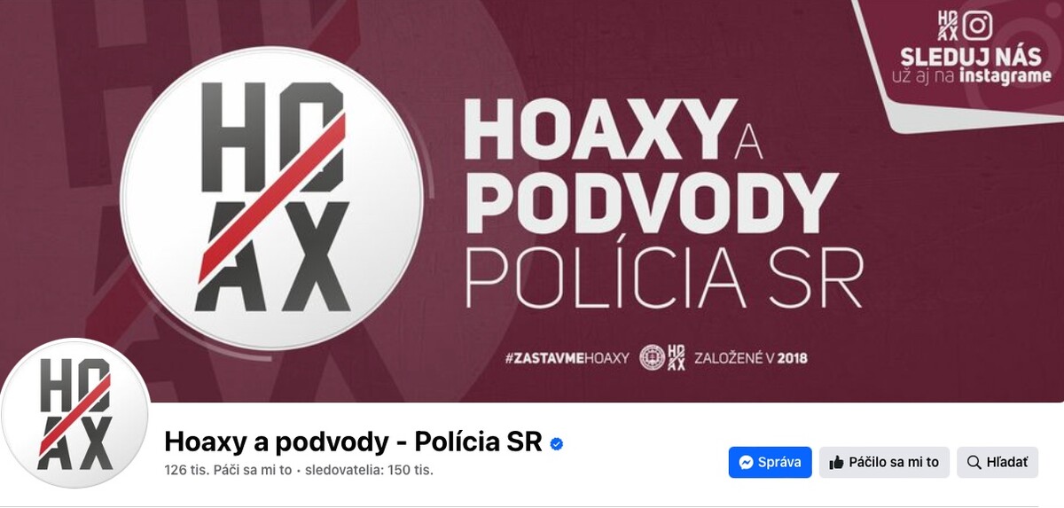 Hoaxy a podvody - Polícia SR