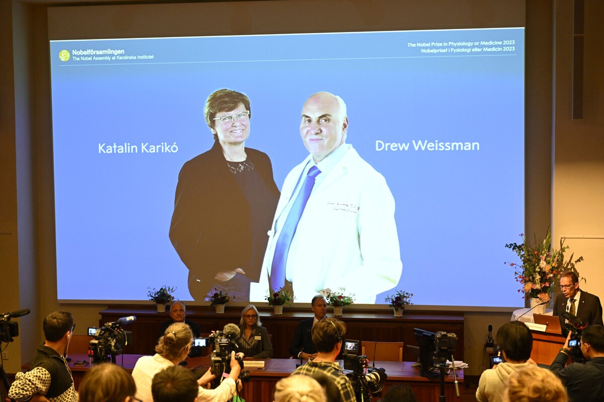 Biochemička Katalin Karikó a imunolog Drew Weissman.