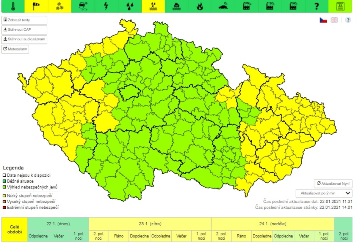 ČHMÚ mapa