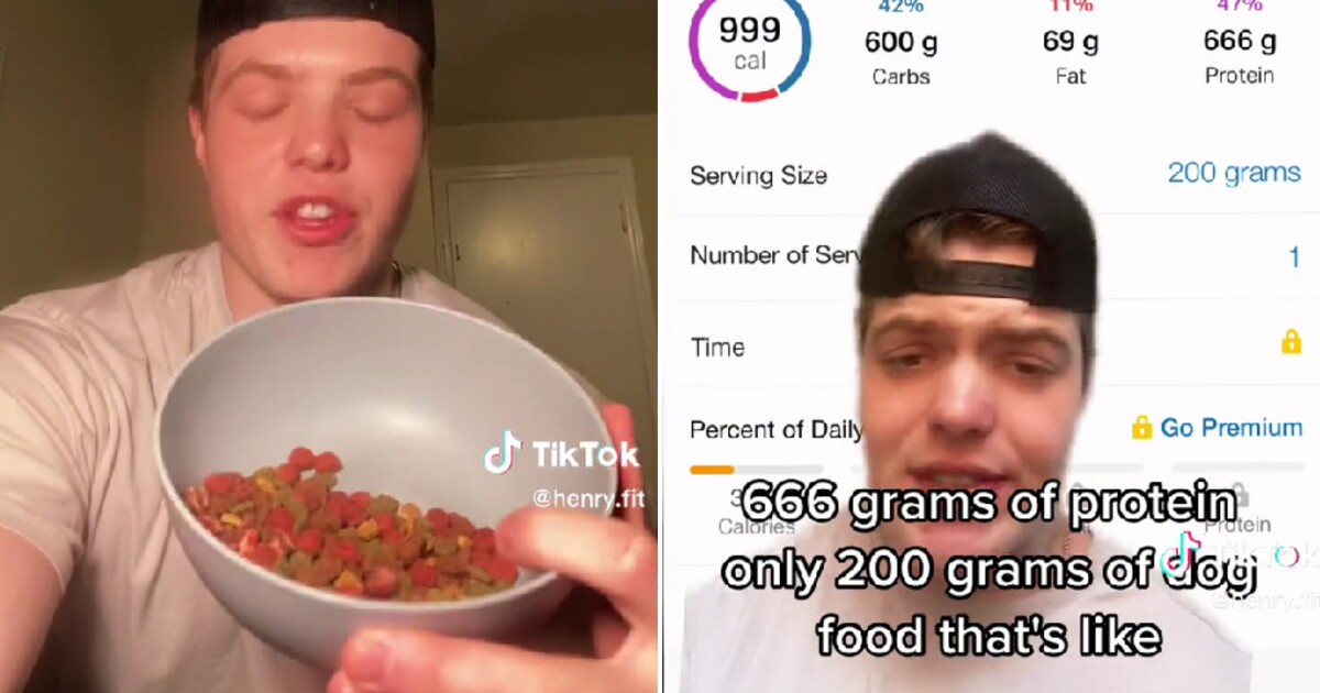 Fitness influenceři jedí na Tiktoku psí granule, prý mají spoustu bílkovin. Odborníci upozorňují na rizika