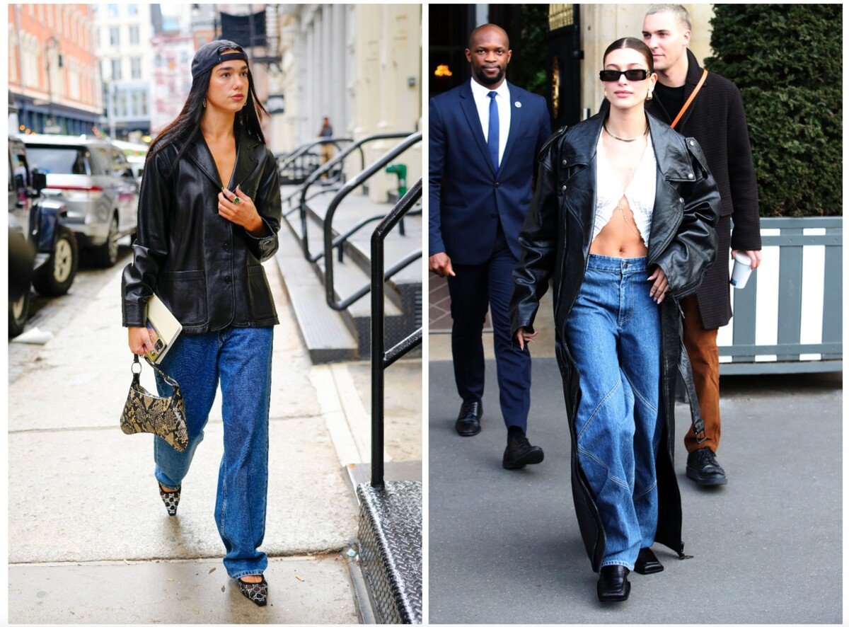 Hailey a Dua Lipa na jeseň dokazujú, že baggy džínsy môžeš nosiť na rôzne spôsoby. Hodiť sa budú milovníkom streetstylu, ako aj elegantnejšieho looku.