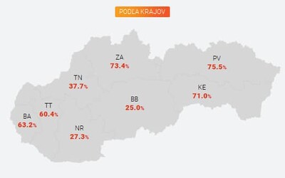 Omikron sa nachádza v 61 % vzoriek. Prevažuje najmä na severe Slovenska.