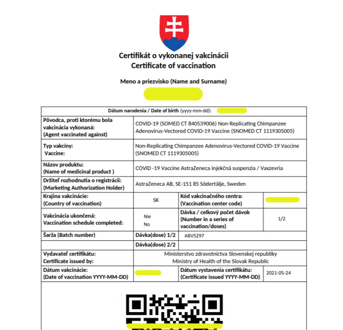 Zaočkovaní už môžu požiadať o certifikát na cestovanie, takto vyzerá.  Tentoraz už bez chýb a s QR kódom | REFRESHER.sk