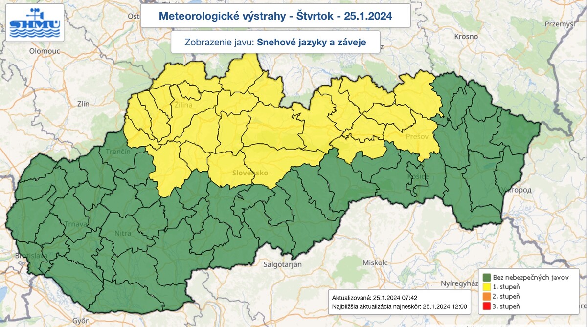 výstrahy , počasie 