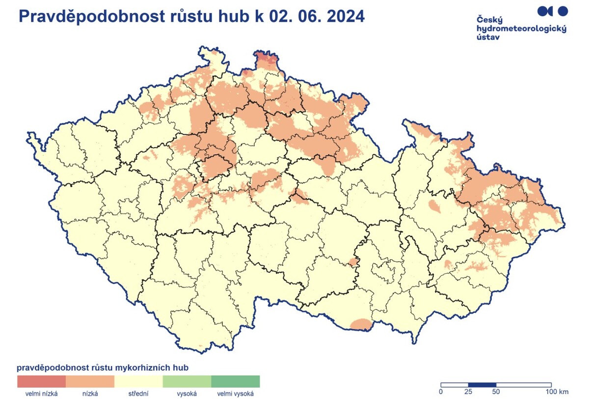 houby, mapa