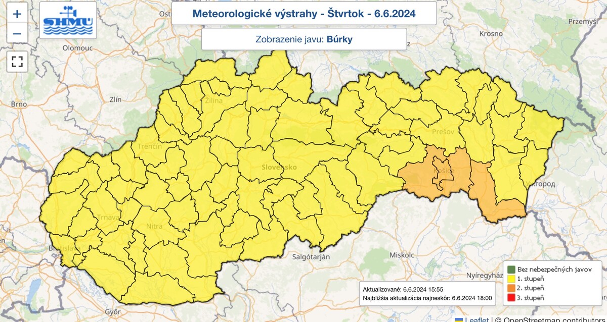 búrky, výstrahy