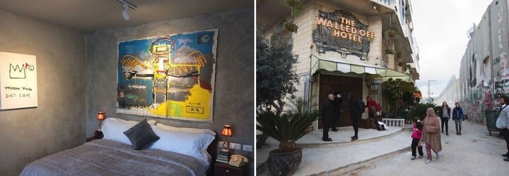 Banksy otevřel v Betlémě hotel s nejhorším výhledem na světě. Jeho stěny jsou plné okouzlujících uměleckých děl