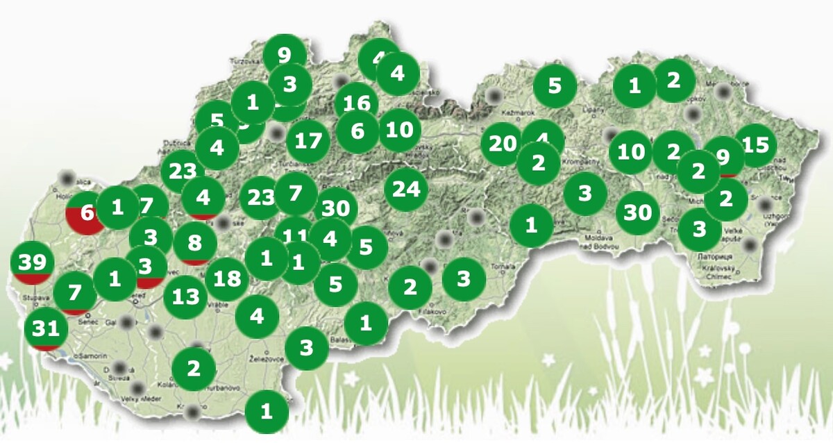 Interaktívna mapa portálu nahuby.sk.