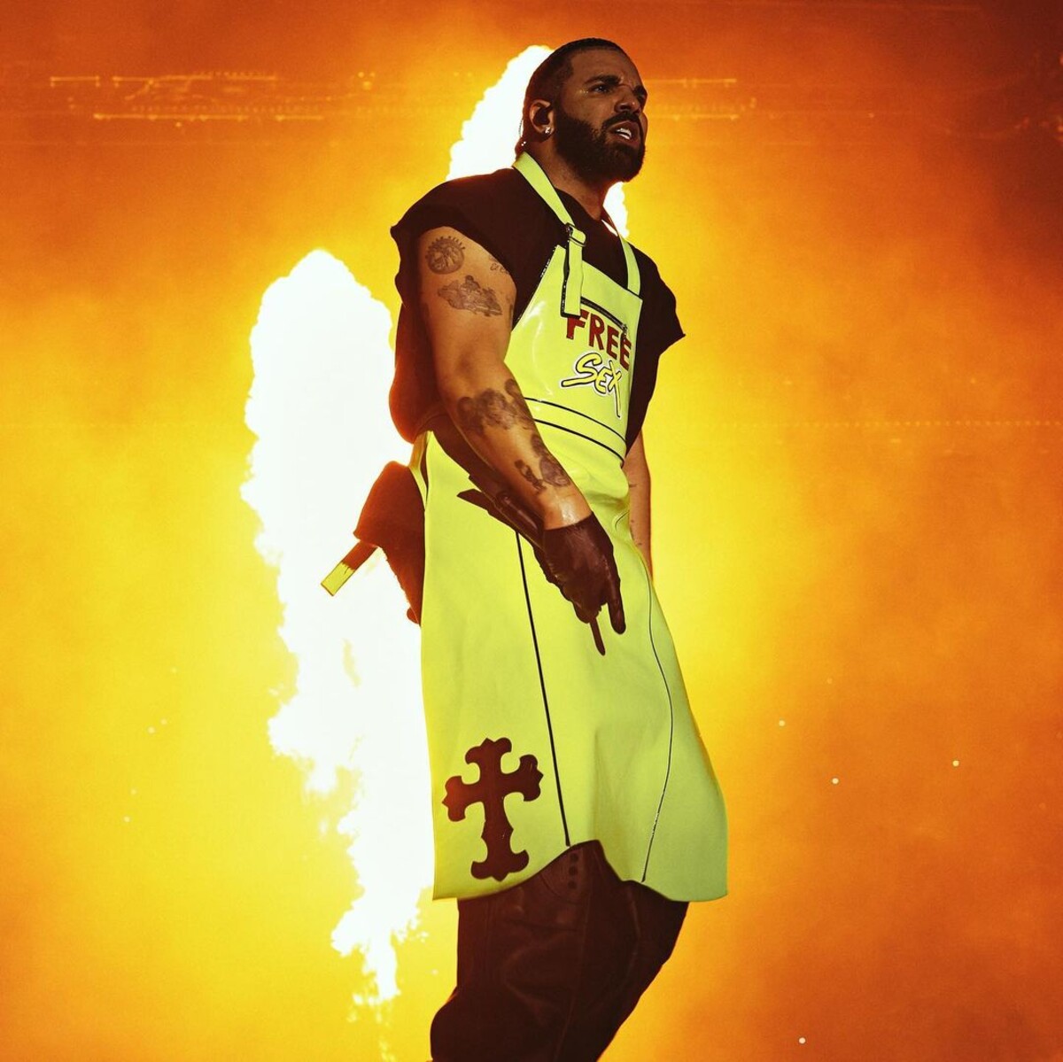 Drake počas jedného z koncertov na turné It's All a Blur Tour v roku 2023.