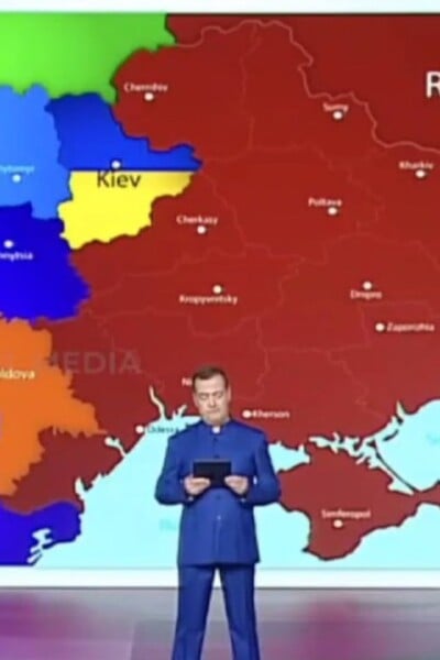 Ako by vyzeralo územie Ukrajiny v prípade ruského víťazstva? Medvedev zverejnil novú mapu hraníc