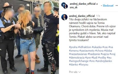 Andrej Danko zverejnil fotografie protestujúcich z Prahy. Zosmiešňoval ich výzor, nazval ich zúfalcami a troskami