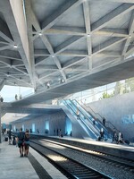 Architekti odhalili novou podobu pražské vlakové stanice. Pyšní se surovým betonem a modrým podsvětlením