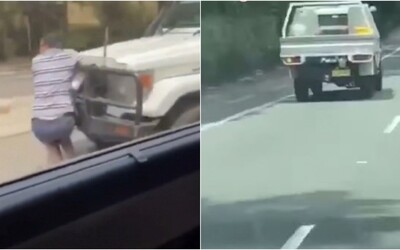 Bláznivý řidič nabral muže na svůj nárazník a jezdil s ním vysokou rychlostí po dálnici