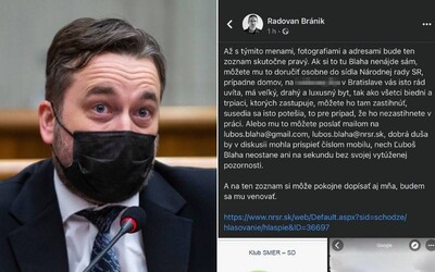 Bloger Radovan Bránik uverejnil adresu Ľuboša Blahu. Vraj je načase, aby ochutnal vlastnú medicínu