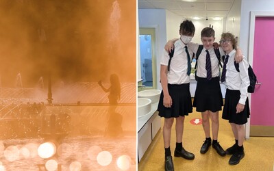 Britská škola zakázala chlapcům nosit ve vedrech krátké kalhoty. Na protest začali nosit sukně