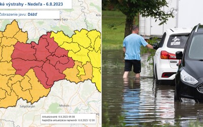 Búrky, vietor, povodne: Celé územie Slovenska čelí výstrahám. Pre tieto kraje vyhlásil SHMÚ najvyšší stupeň varovania