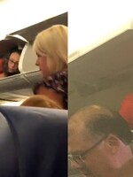 Cestující zaskočila letuška, která se schovávala v úložném prostoru na zavazadla. Nenápadně koukala do uličky