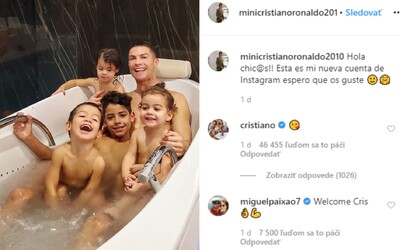 Cristiano Ronaldo mladší si založil Instagram a za dva dni ho sleduje milión ľudí. Virtuálnu pusu mu poslal aj jeho slávny ocko