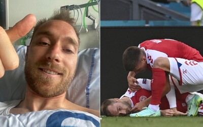 Dánsky futbalista, ktorého museli oživovať, posiela odkaz z nemocnice. Cíti sa dobre a povzbudzuje spoluhráčov z tímu