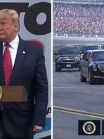 Donald Trump kampaňoval medzi svojimi. Na pretekoch NASCAR nechýbal prelet Air Force One ani obrnená limuzína na ovále
