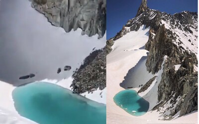 Důsledky globálního oteplování zažil na vlastní kůži. Horolezec v Alpách objevil jezero ve výšce 3500 metrů