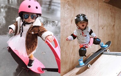 Dvouletá holčička zvládá snowboard i skate. Sleduj malou Coco na rampě!