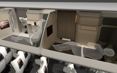 Dvouřadové sezení či lůžko v prostoru pro zavazadla. Tyto futuristické designy možná změní budoucnost letecké dopravy