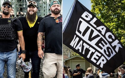 Extrémisti Proud Boys zapálili vlajku Black Lives Matter. Ich vodcu poslal sudca za mreže