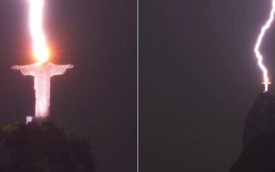 FOTO: Do sochy Krista v Brazílii udrel blesk. Fotografom sa podarilo zachytiť jedinečný moment