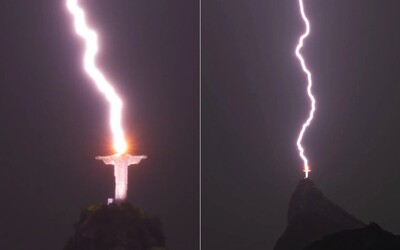FOTO: Do sochy Krista v Brazílii udrel blesk. Fotografom sa podarilo zachytiť jedinečný moment