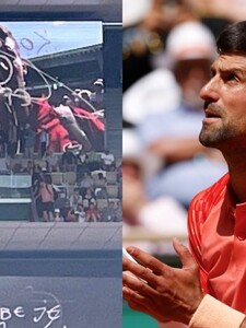 FOTO: Srbský tenista Djoković napísal na kameru kontroverznú správu. Poslal odkaz do Kosova, kde sa rozpútalo násilie
