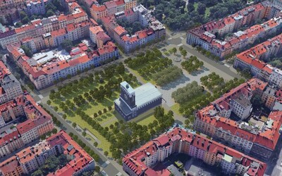 FOTO: Takto se změní náměstí Jiřího z Poděbrad v Praze. Přibude 150 nových stromů a fontána 