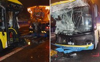 FOTO: Vodič autobusu v Košiciach zavinil hrozivú nehodu. Narazil do posypovača, šesť ľudí utrpelo zranenia