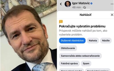 Facebook zmazal Matovičove príspevky, premiér porušoval autorské práva