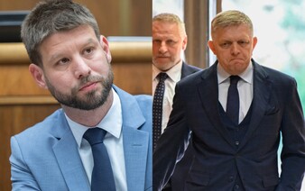 Fico púšťal na tlačovke video Šimečkovej partnerky. „Zúfalec a babrák,“ odkazuje líder Progresívcov