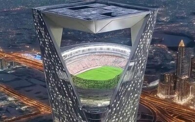 Fotbalový stadion na mrakodrapu? Má vyrůst v Saúdské Arábii, údajný koncept vyvolává diskuse