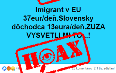HOAX: Muž na internete šíril, že migranti na Slovensku dostávajú 37 eur na deň a nepriamo obvinil prezidentku. Je to lož