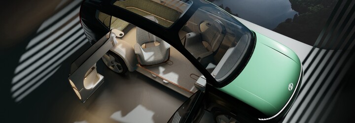 Hyundai představil futuristický elektromobil Seven. V zadní části má gauč a místo volantu jakýsi joystick 