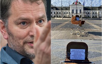 Igor Matovič zdieľa prázdny kočík pred palácom prezidentky Čaputovej. Niekto tlačí na to, aby podpísala jeho protiinflačný balík