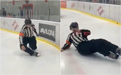Internet se baví videem opilého ruského hokejového rozhodčího. Před zápasem prý utápěl žal kvůli hádce s přítelkyní 