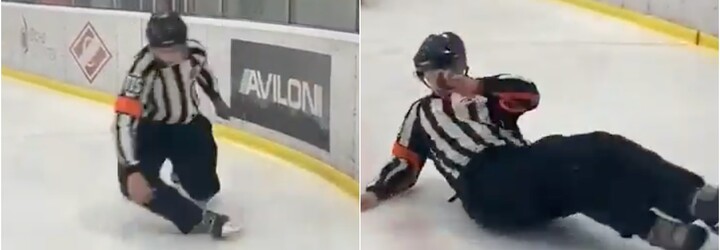 Internet se baví videem opilého ruského hokejového rozhodčího. Před zápasem prý utápěl žal kvůli hádce s přítelkyní 