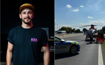 Jakub Jablonský mal nehodu. Z auta mu zletel strešný stan a zranil motorkára v protismere, prevážal ho vrtuľník