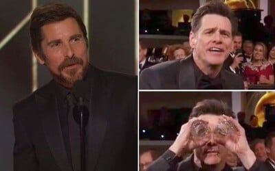 Jim Carrey zabával kolegov na Zlatých glóbusoch a Christian Bale poďakoval za inšpiráciu Satanovi