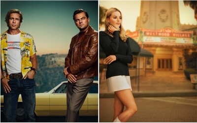 Leonardo DiCaprio, Brad Pitt a Margot Robbie odhalují na plakátech Tarantinův film o bouřlivých 70. letech v Hollywoodu