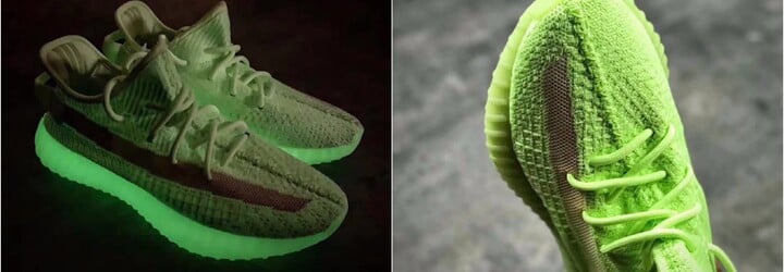 Limitované Yeezy svítící ve tmě dostaly neonově-zelenou barvu. Exkluzivita se odrazila i na ceně