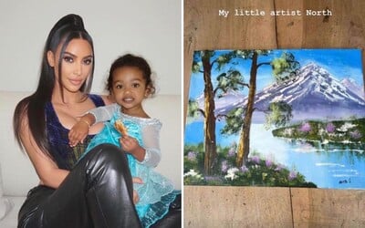 Lidé se pustili do Kim Kardashian, když zveřejnila obraz, který prý namalovala její dcera. Nevěřili, že to dokázalo dítě