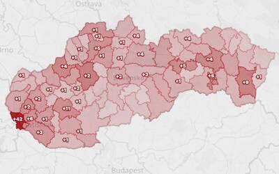 MAPA: Rekordný počet nových pozitívnych testov je na západnom Slovensku